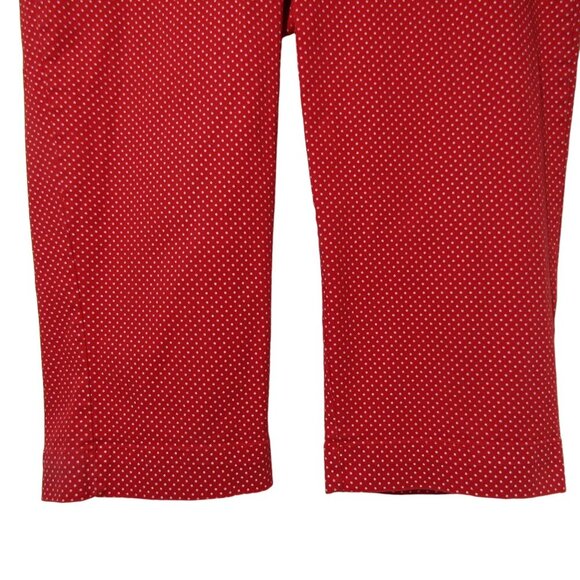VTG 90s Y2K Retro 6 Red POLKA DOT Pedal Pushers Capri Cropped Rockabilly Pants - Picture 3 of 9
